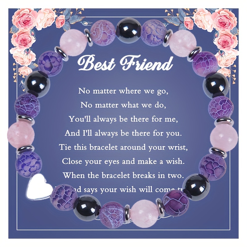 Purple Beaded Best Friend Bracelets