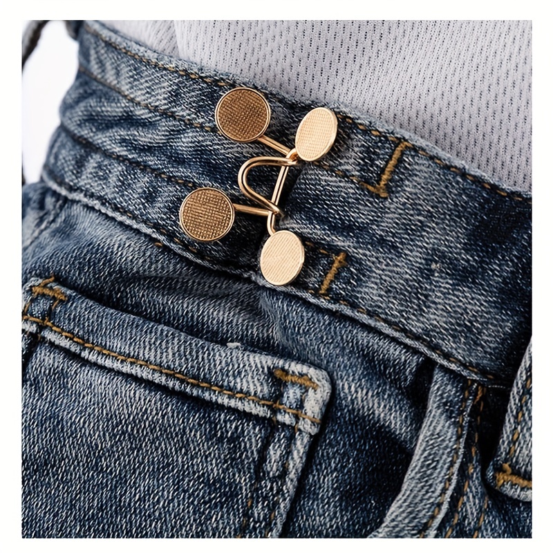 Taoqiao [Upgraded] 8 Sets Perfect Fit Instant Button, Adjustable Jeans Button Instant, 1 inch Buttons Adds or Reduces An inch to Any Pants Waist in