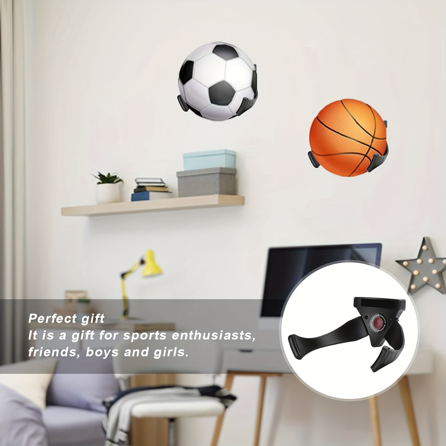 1PC Support De Rangement Mural Pour Basket ball Et Football - Temu Belgium