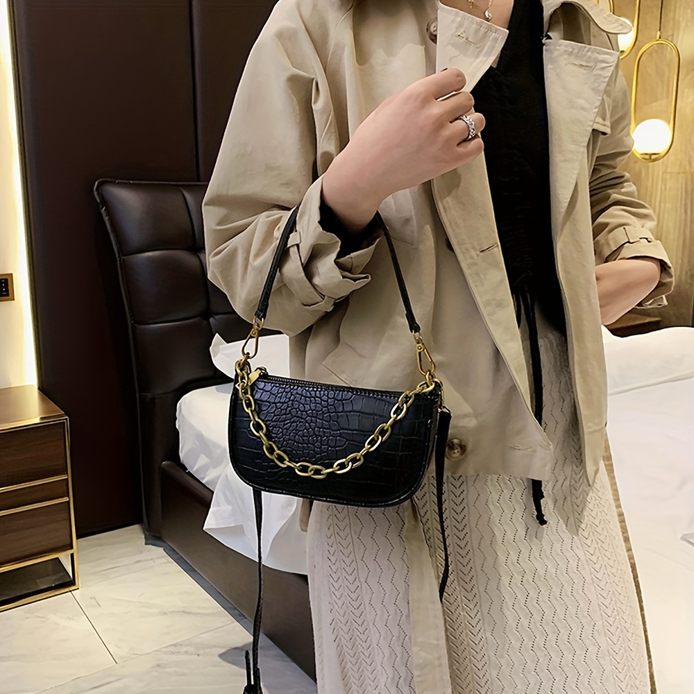 Chanel Crocodile Embossed Gabrielle Hobo Bag, Luxury, Bags