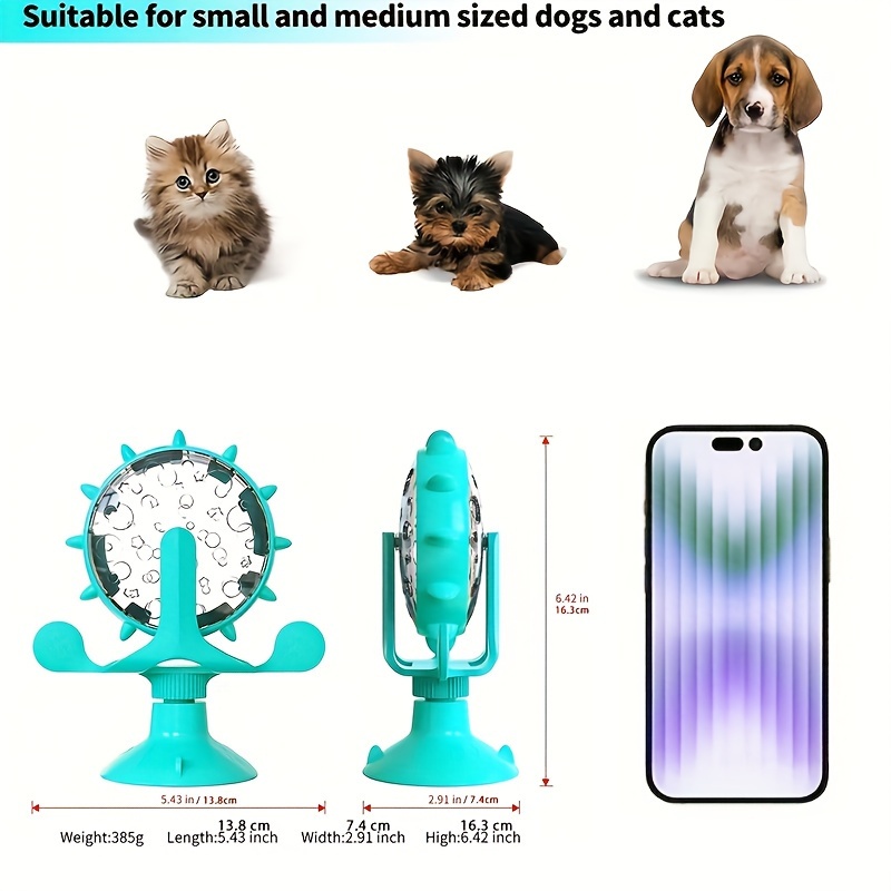 Windmill Design Cat Food Feeder, Turntable Cat Food Leaking Toy Cat Leaking  Toy Pet Food Device - Temu