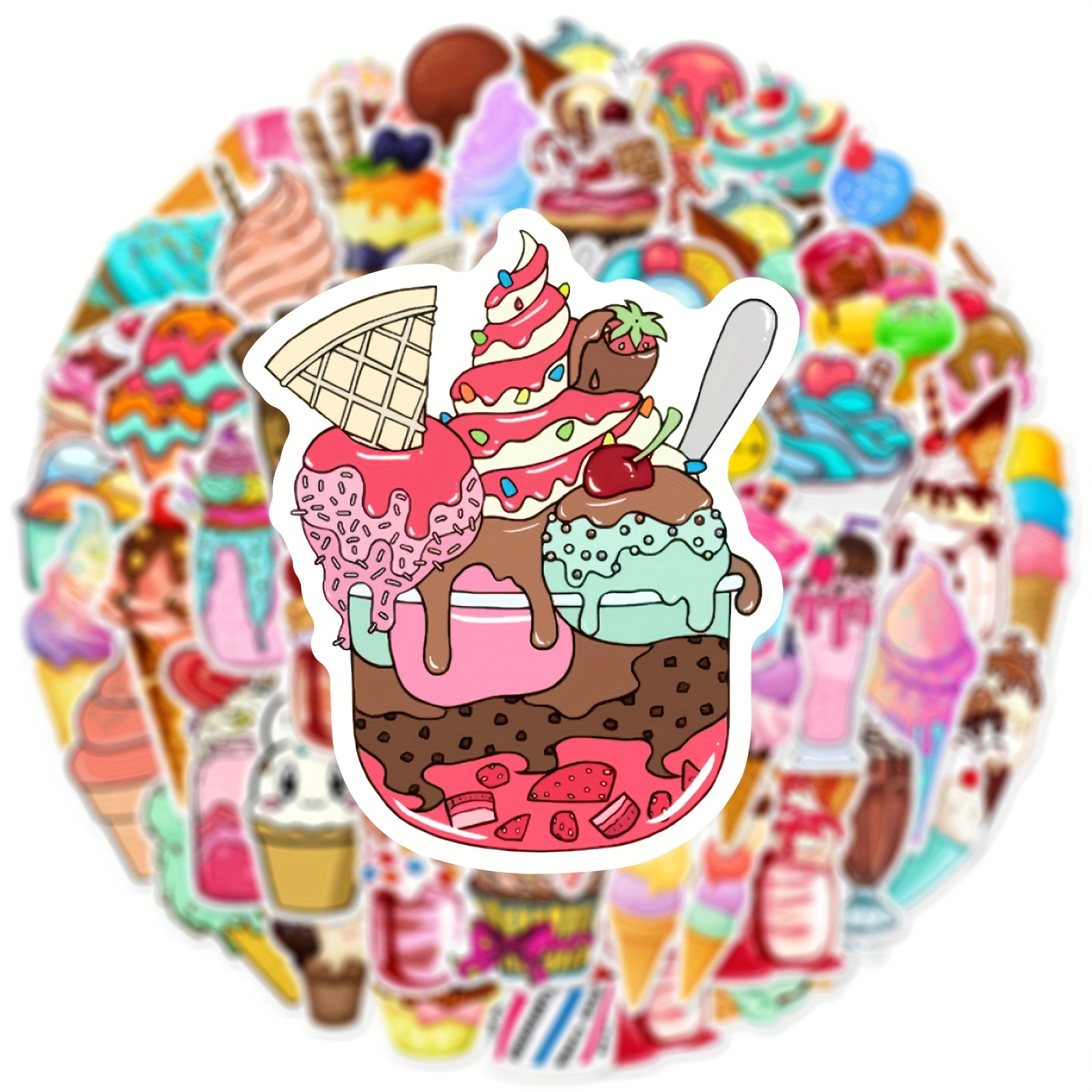 Ice Cream Cones Graffiti Decoration Stickers For Laptop - Temu