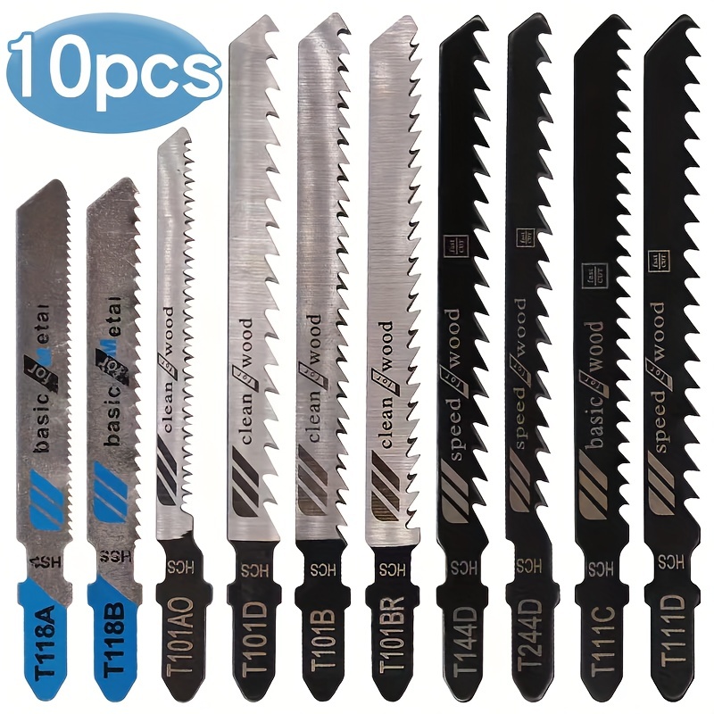 Jigsaw Blades Set T-shaft Hcs Assorted Jig Saw Blades For Wood Plastic And  Metal Cutting Incl. Plastic Box For Bosch Black & Decker Makita Metabo  (t119bo T119b T111c T218a T118a T118b T ) 