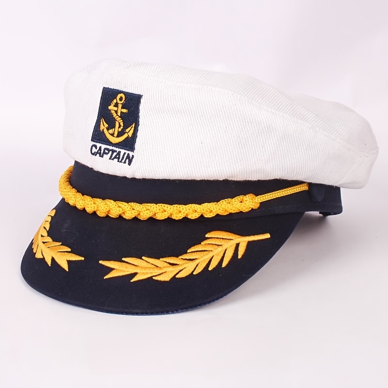 Captain Hat, Tain's Hat, Sailor Hat, Boating Tain Hat, Captain Accessories,  Navy Marine Cap, Adjustable Boat Cap Costume