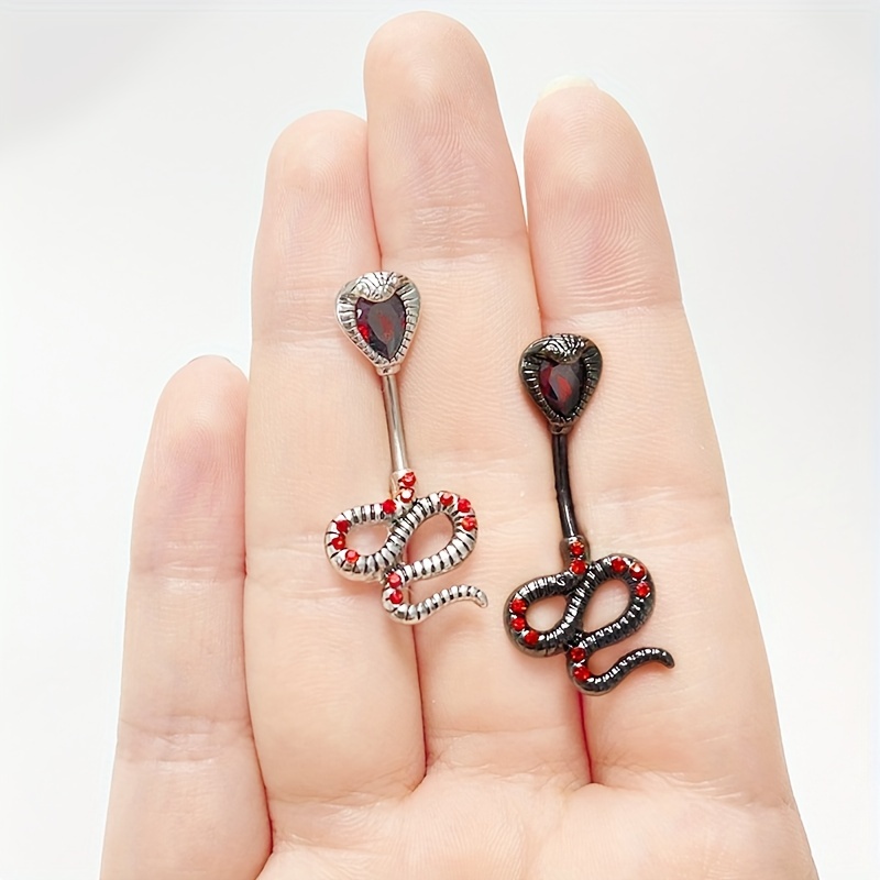 Fashion Stainless Steel Bat Belly Button Ring Snake Shape Temu