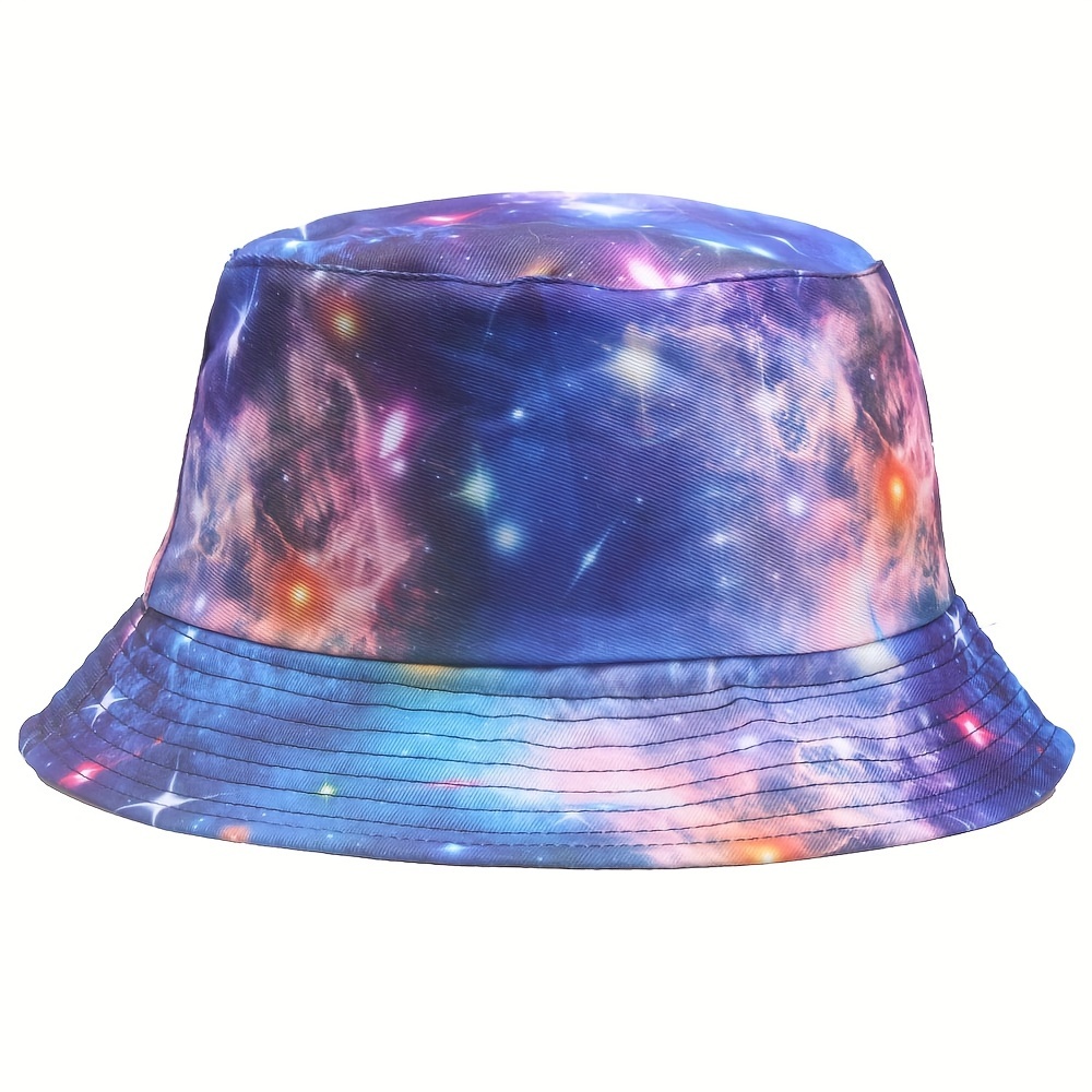 Starry Sky Rose Bucket Hat Reversible Colorful Shinny Print - Temu