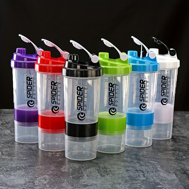 3 Layer Shaker Bottle Protein Powder Milkshake Cup Sports Fitness 500ml