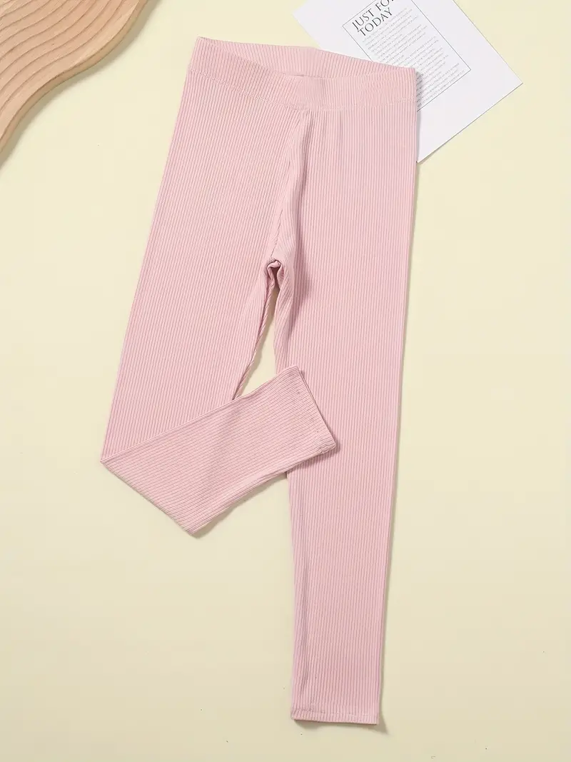 Leggings Térmicos Niña Pantalones Ajustados Color Sólido - Temu