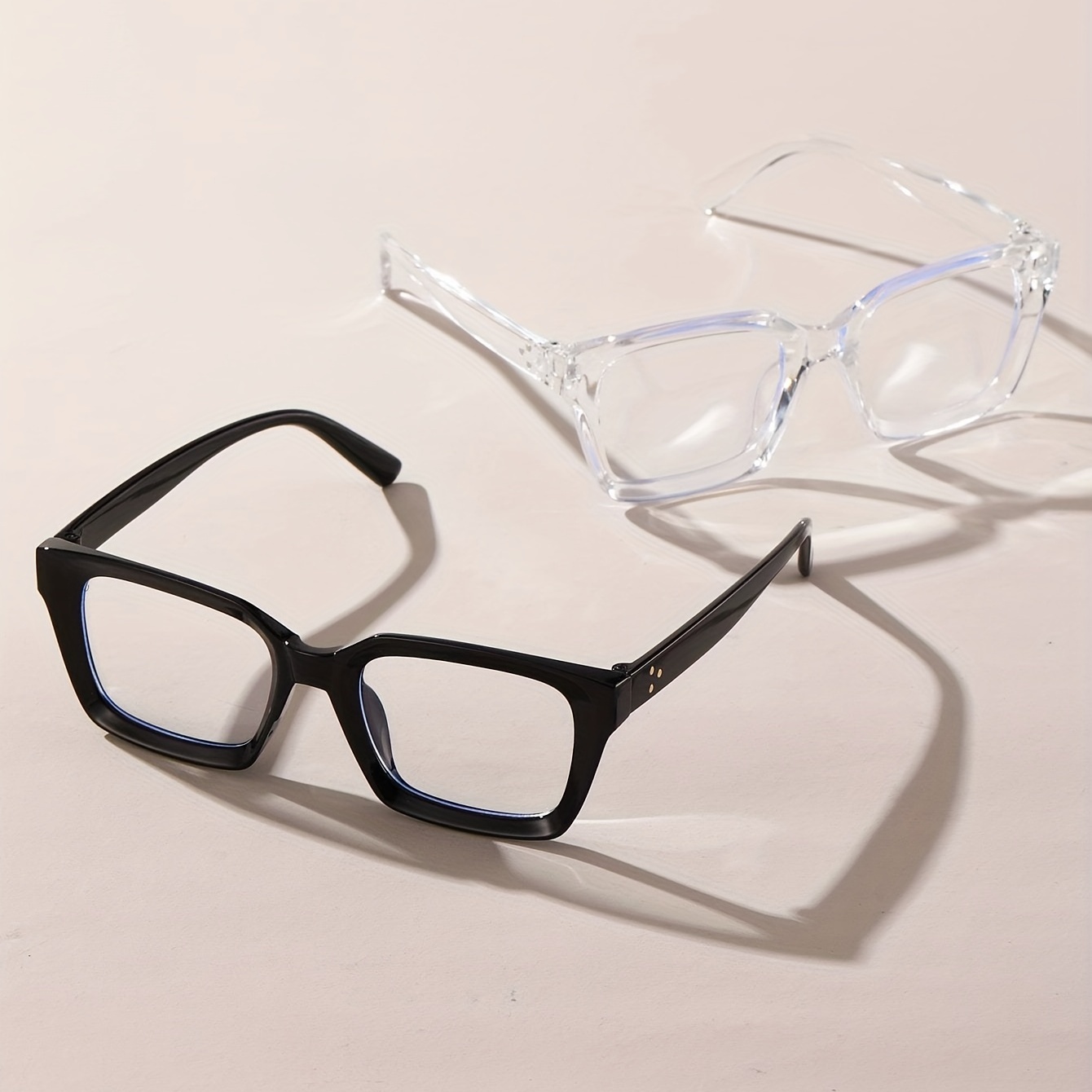  SCVGVER Gafas cuadradas vintage de gran tamaño para mujeres y  hombres, lentes transparentes sin receta, A2 Negro Mate : Ropa, Zapatos y  Joyería