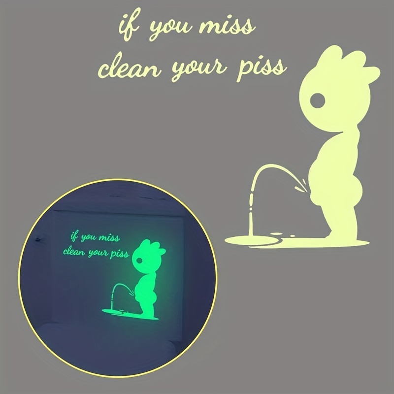 Luminous Villain Toilet Stickers Clean Your Piss Funny - Temu