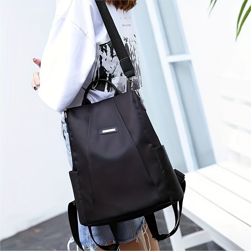 Minimalist Casual Zipper Backpack Lightweight Solid Rucksack