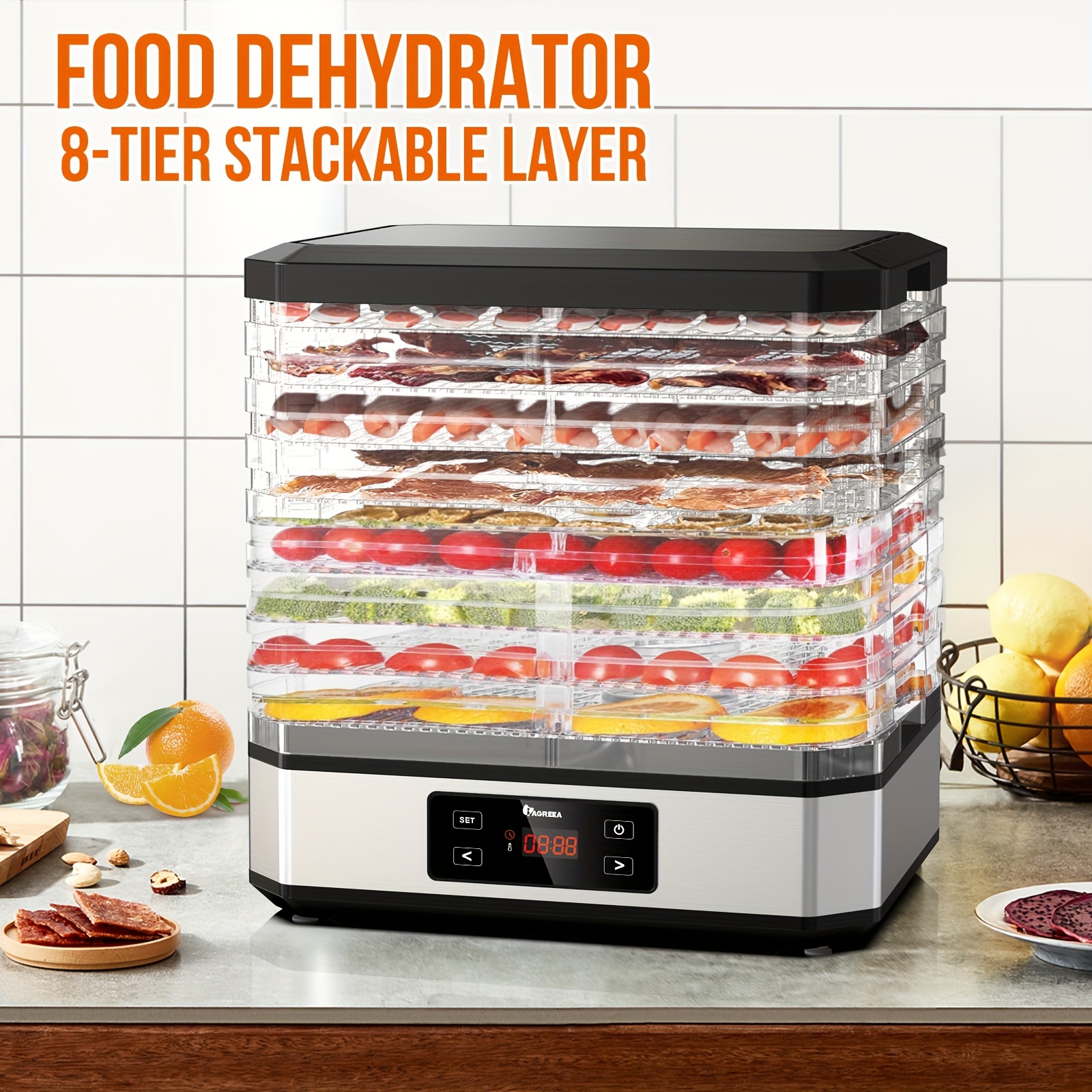 Food Dehydrator, Stainless Steel Freeze Dryer For Kitchen US Plug 110V