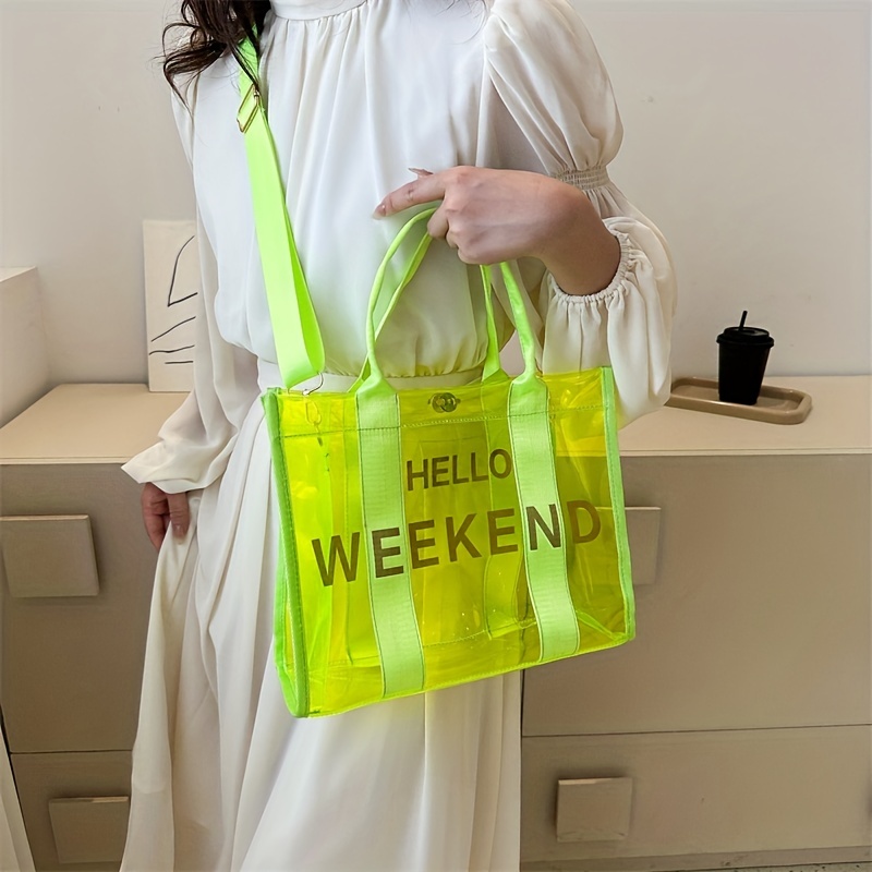 Luxury Designer Clear Transparent Jelly Handbags For Women Pvc Tote Bags  Work Large Capacity Shoulder Bag Versatile 2023 Fashion