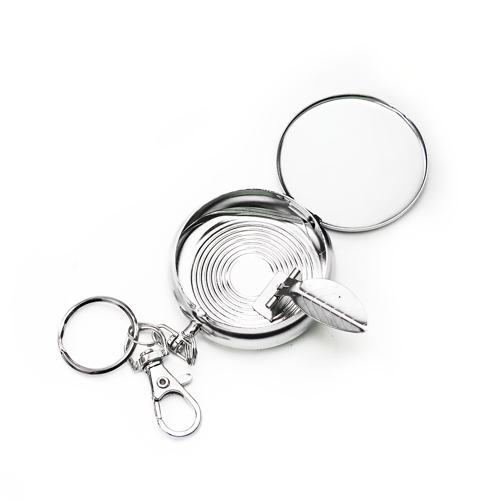 Mini tragbarer Aschenbecher mit Schlüssel bund Ring Glas Legierung