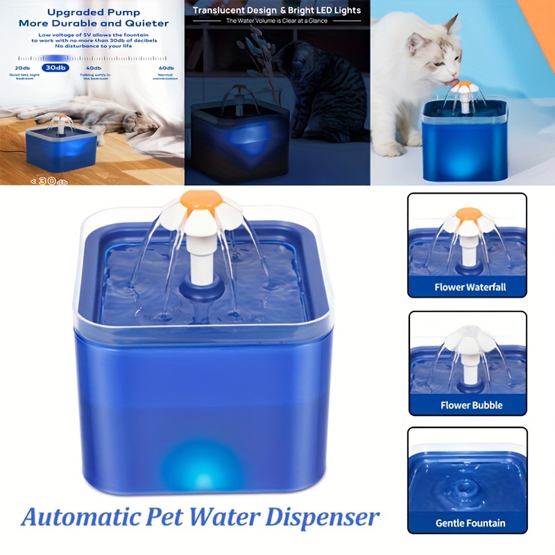 Dispensador De Agua De Fuente De Agua Para Mascotas Automático Inteligente  De 2L Para Suministros De Bebida Para Gatos Y Perros - Temu