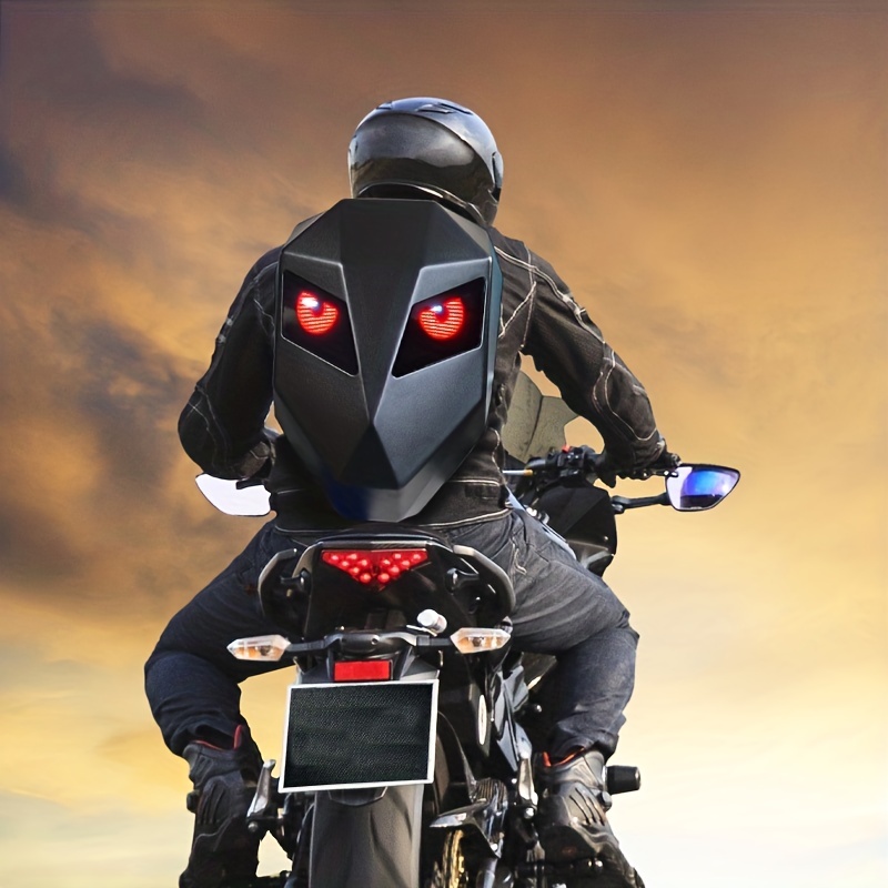 Mochila de motocicleta resistente al agua - Mochila de carcasa dura de  fibra de carbono para casco de motocicleta, mochila impermeable de gran