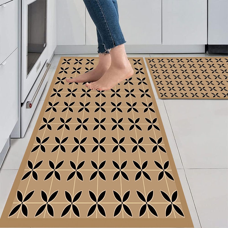 Polyester Multicolor Printed Floor Mats Kitchen Rugs & Mat Set for Kitchen,  Bedroom, Hotel