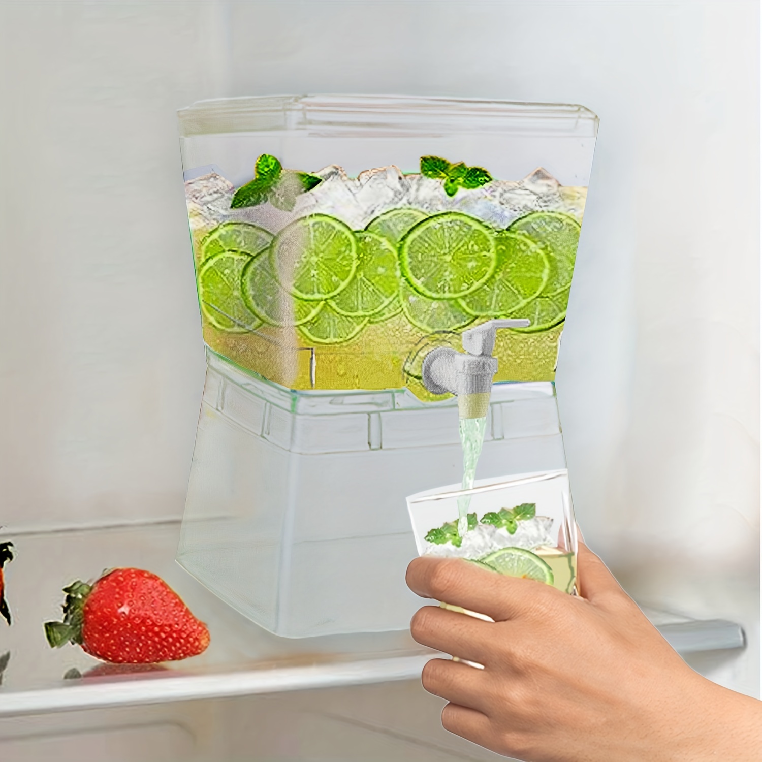 Plastic Drink Dispenser, Beverage Dispenser With Spigot, Iced Juice