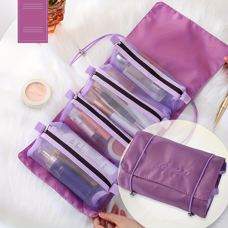 4 in 1 Makeup Bag Toiletry Bag Compact Kit Quick Roll Up Organizer