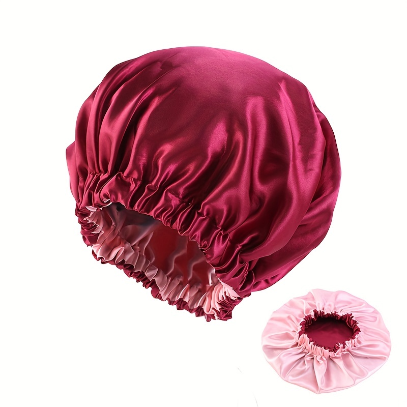 Grand Bonnet En Satin À Double Couche Couleur Unie - Temu Belgium