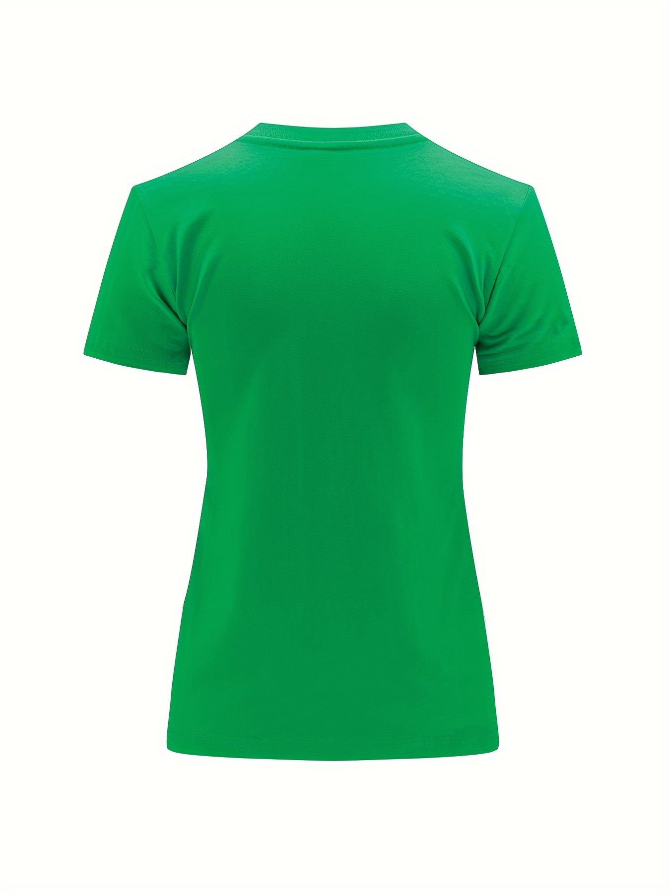 Solid Crew Neck T-Shirt, Casual Short Sleeve Top For Spring & Summer, Women'S Clothing