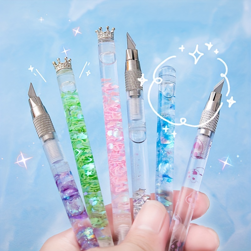 1pc Colorful Crown Shaped Crafting Knife, Ideal For Students And