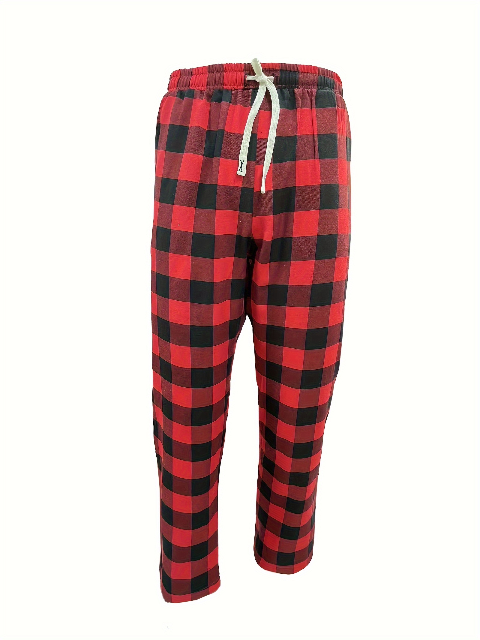 Colorblock Plaid Lounge Pants Casual Drawstring Lace Pants - Temu