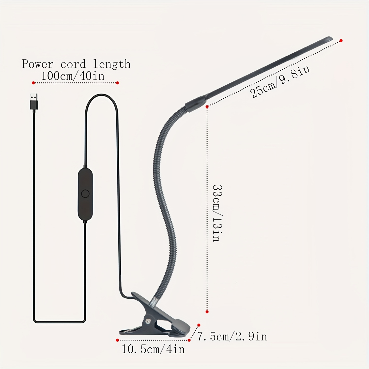 1pc Lampada Da Scrivania Con Morsetto, Lampada A Braccio Oscillante,  Lampada Da Tavolo Architetto Con Collo D'oca Flessibile, Cavo Di  Alimentazione