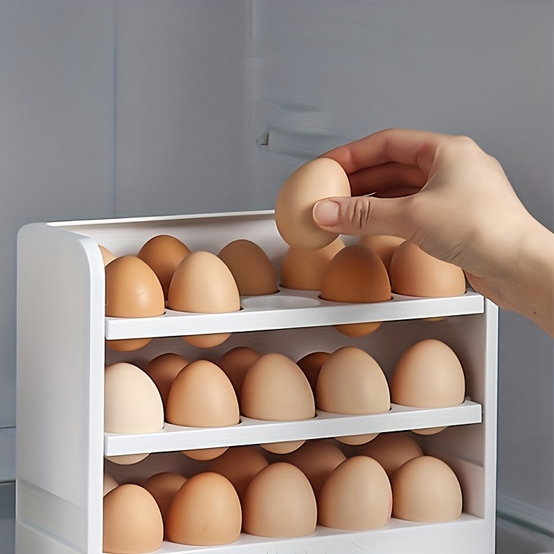 1pc Egg Storage Box For Refrigerator Side Door, Kitchen Organizer, Flip  Design, Egg Fresh-keeping Rack