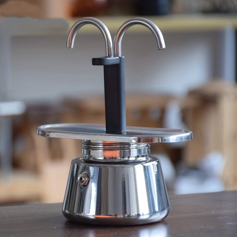 100ml 2 People Moka Pot Constant Temperature Double Valve Coffee Pot  Household Espresso Pot Outdoor Coffee