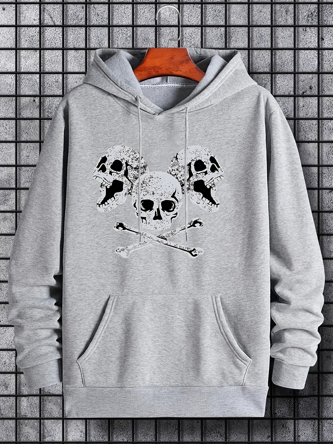 Grey Skull Hoodie, S