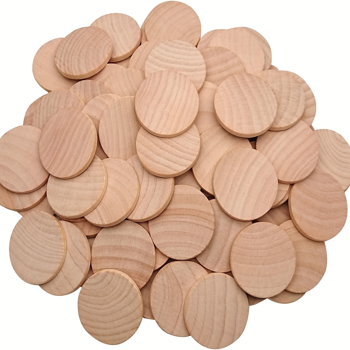 20pcs DIY Wooden Round Wooden Pieces Wooden Boards Home Decoration  Students' Handmade Accessories DIY Drawing Graffiti Wooden Round Pieces