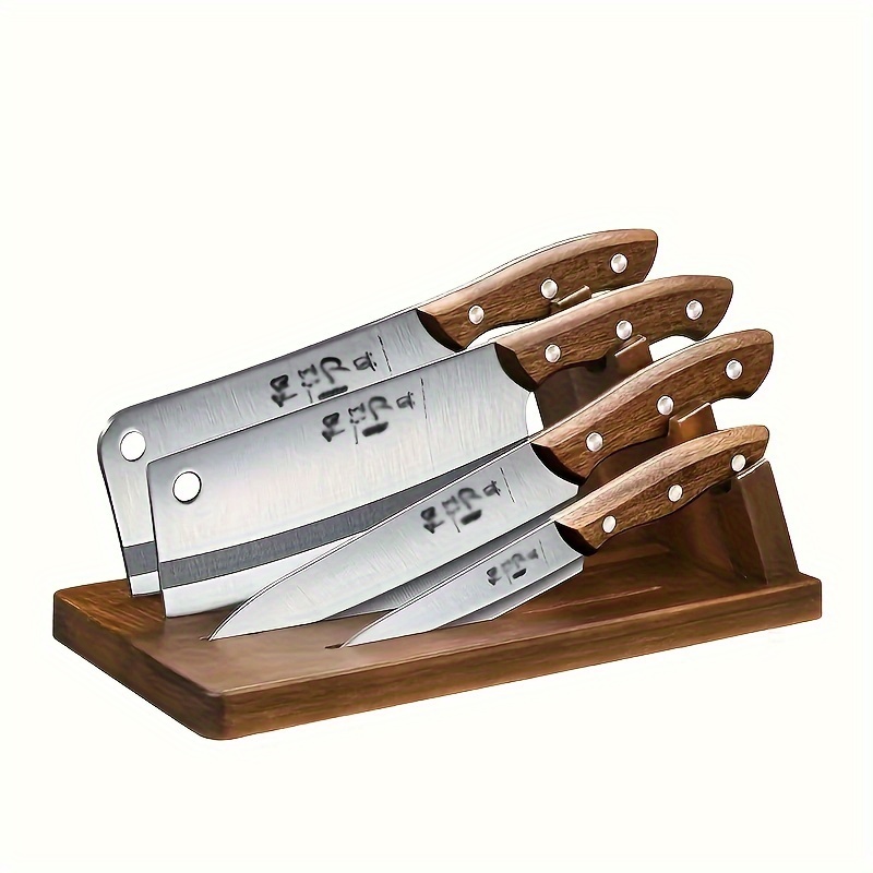 8PCS Wooden Handle Professional Kitchen Knife Sets Meat Cleaver W
