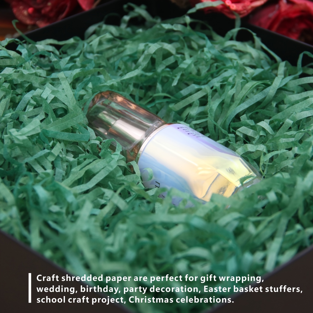 JINZOFLY Glitter Raffia Grass, 50 Grams Shiny PP Raffia Shredded for Gift  Baskets Gift Box Filler Confetti Raffia Paper for Easter Basket Gift