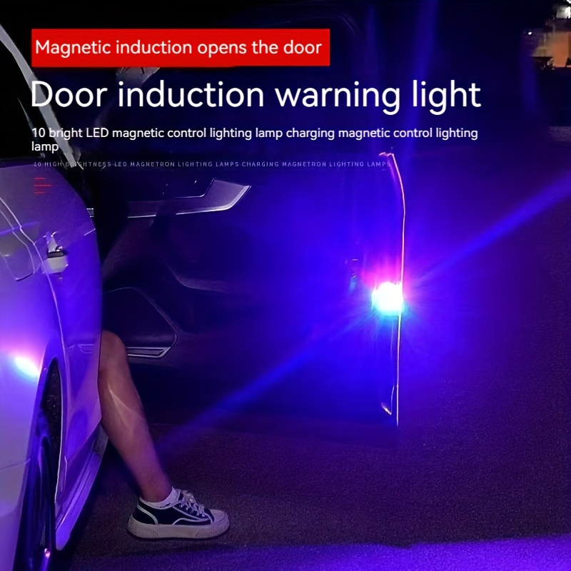 Door Anti collision Warning Flasing Led Lights Induction - Temu