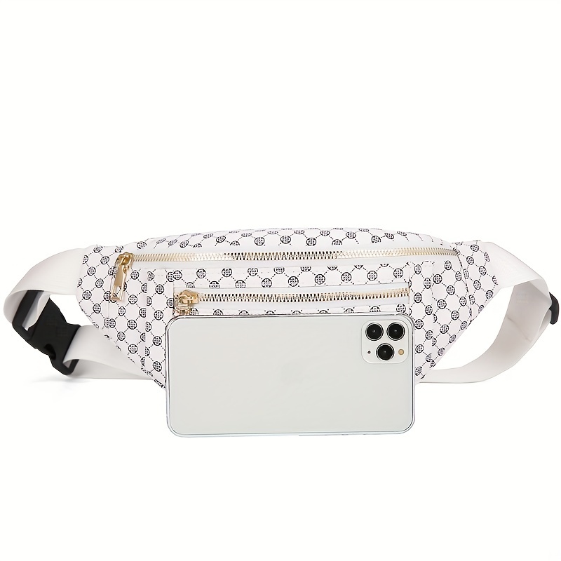 Sports Running Fanny Pack, Polka Dot Print Waist Bag, Double Zipper  Crossbody Chest Bag - Temu