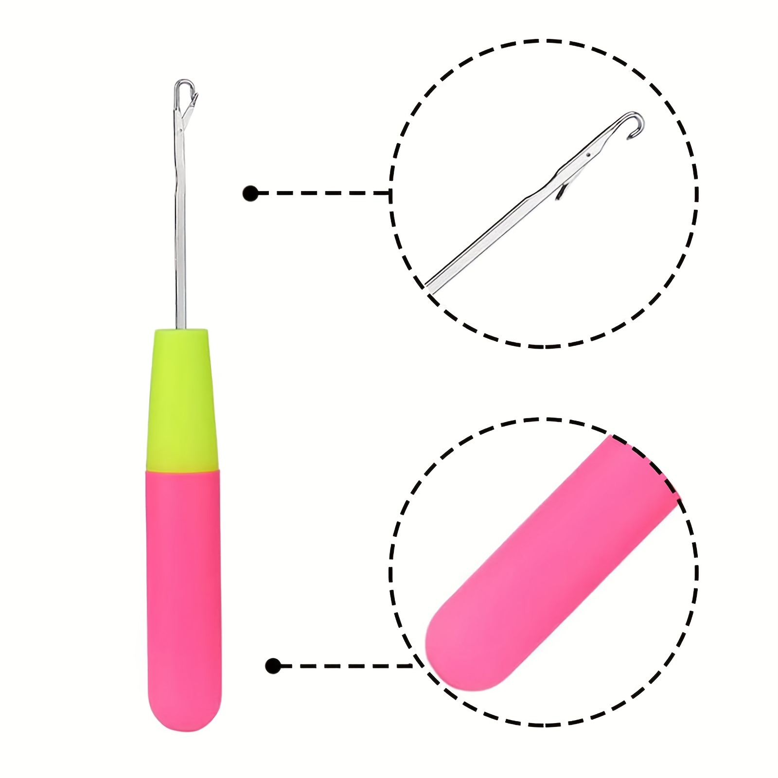 6pcs Latch Hook Tool, Latch Hook Crochet Needle For Micro Braids, Hair  Extension, Feather And Carpet
