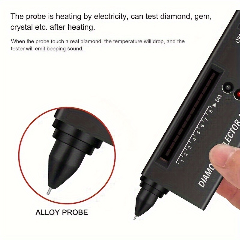 Professional Diamond Tester, Gem Tester Pen Portable Electronic Diamond  Tester Tool for Jewelry Jade Ruby Stone