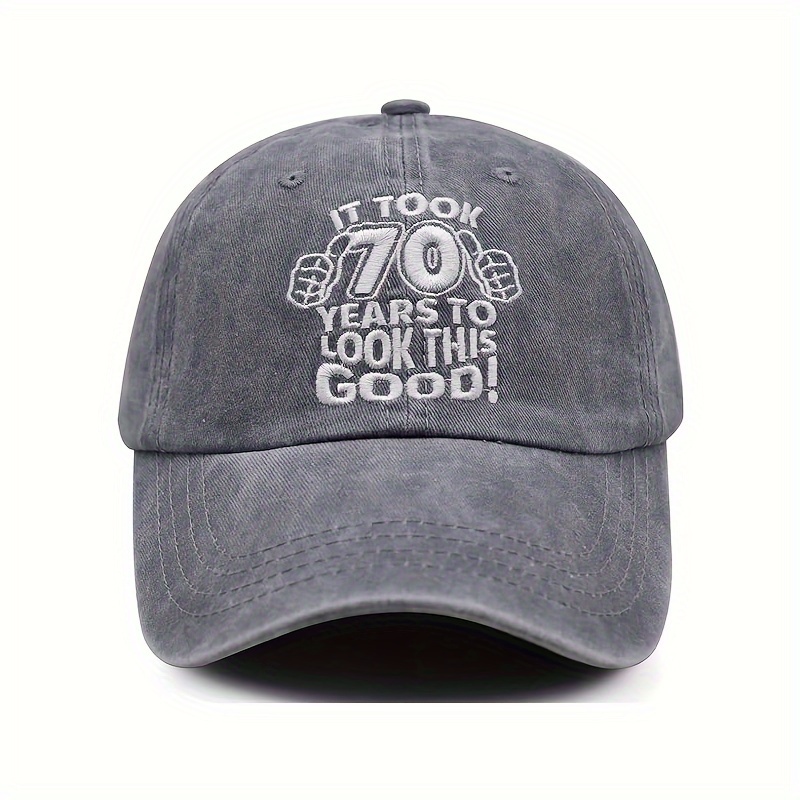 1pc Vintage 70th Birthday Gifts Baseball Funny Vintage 70th Birthday Gifts  Baseball Funny Embroidered Adjustable Washed Cotton Hats For Men Women -  Jewelry & Accessories - Temu Canada