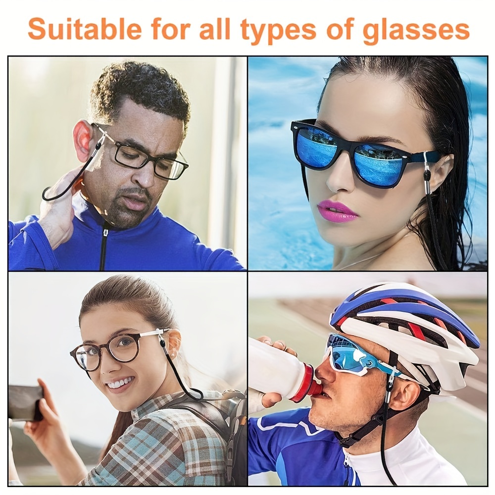 Black Glasses Strap, Sports Sunglasses & Eyeglasses Holder Straps for Men  Women, Eye Glasses String Holder, Glasses Neck Lanyard