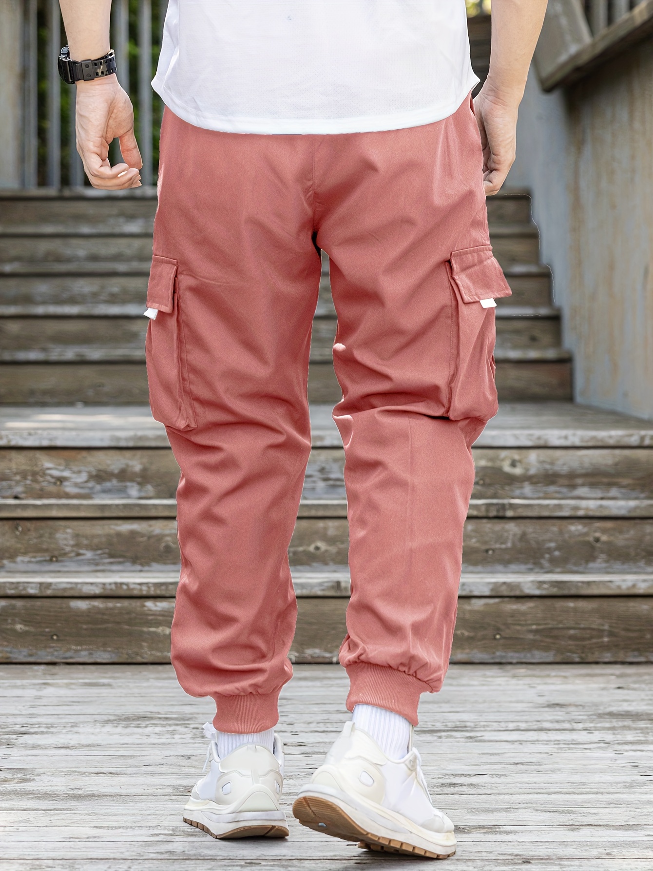 Men's Trousers Casual Tooling Cargo Pants For Men Overalls Cotton Outwear  Light Blue Pink, pink : : Fashion