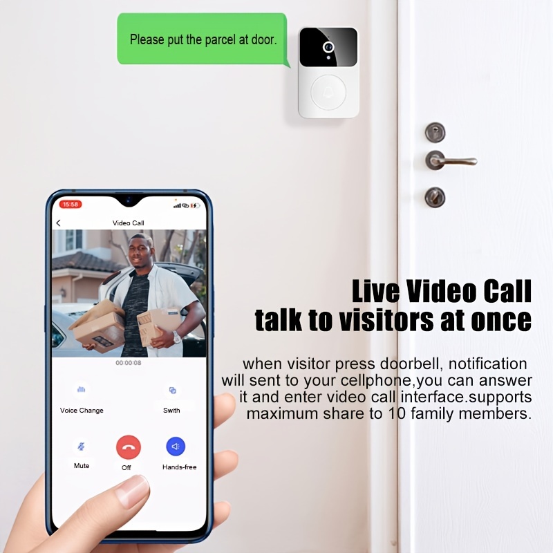 Smart Video Doorbell Camera Wireless Security Camera - Temu United