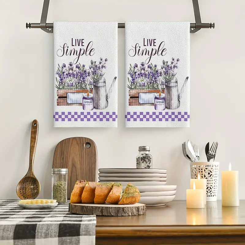 Lavender Printed Dish Towel, Cute Kitchen Towel, Soft Absorbent Fingertip  Towel, Kitchen Cleaning Dish Cloth, Bathroom Supplies, Housewarming Gift -  Temu Australia