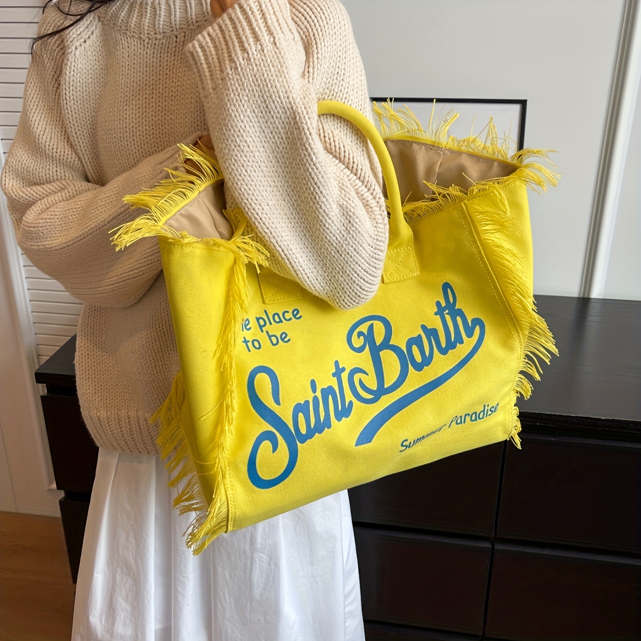 MC2 SAINT BARTH BAG VANITY CANVAS Woman Yellow