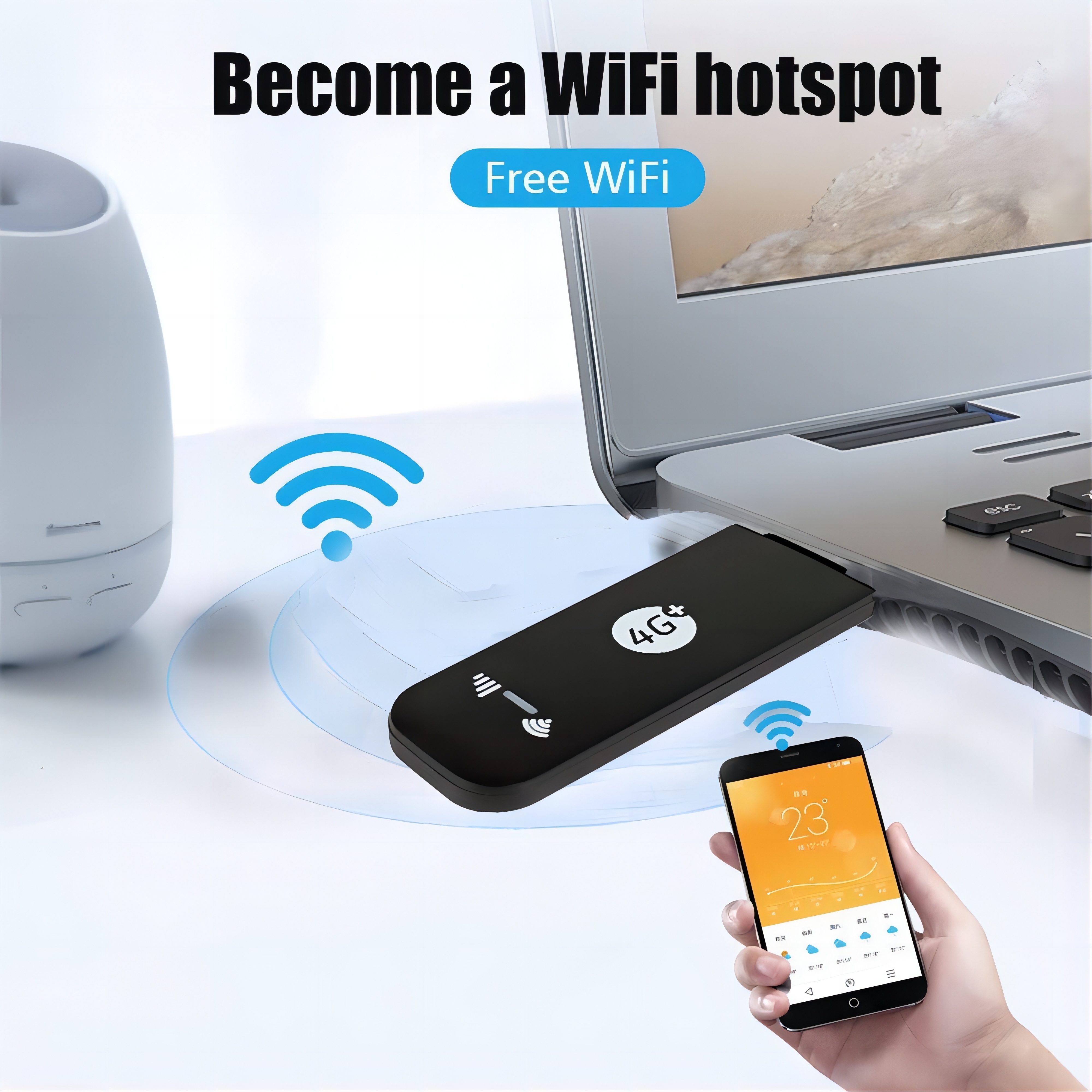 Portable WiFi Hotspot for Travel, 4G LTE USB Portable WiFi Router Pocket  Mobile Network Hotspot with USB Powered, Up to 10 Device, High Speed Stable