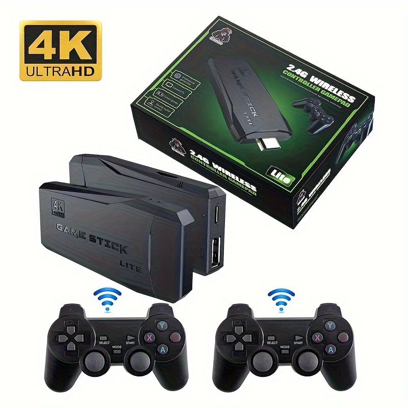 Tv Game Stick 4K HD Video Game Console Retro Arcade Wireless Dual  Controller Gamepad