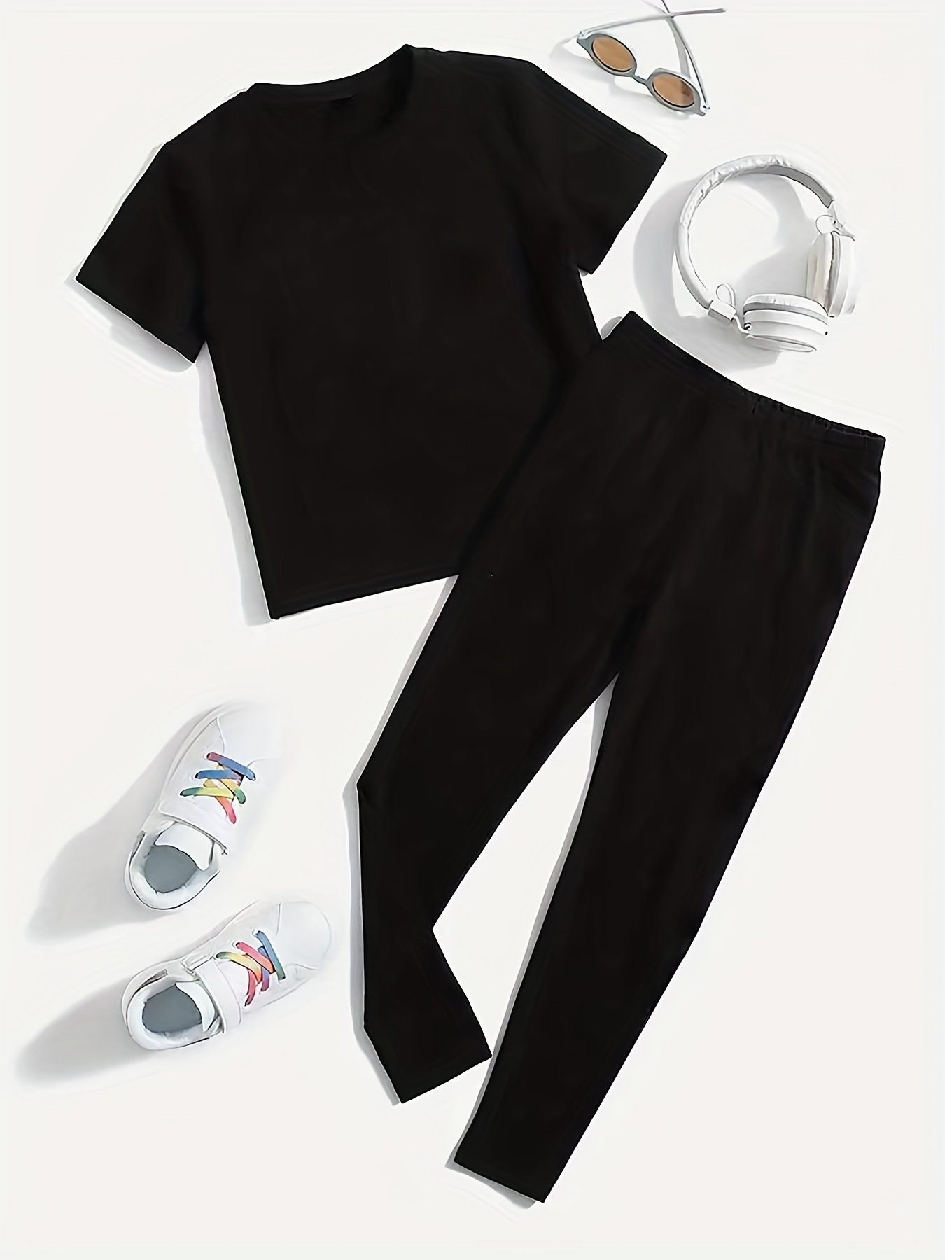 Colorblock Tee & Leggings Two Piece Set