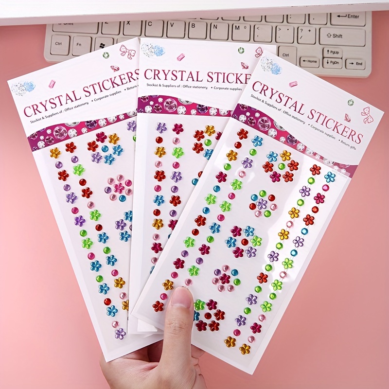 5sheet Colorful 3D Acrylic Mini Artificial Imitation Pearl Stickers Deco  DIY Material Artificial Rhinestone Stickers For Scrapbook Label Diary  Station