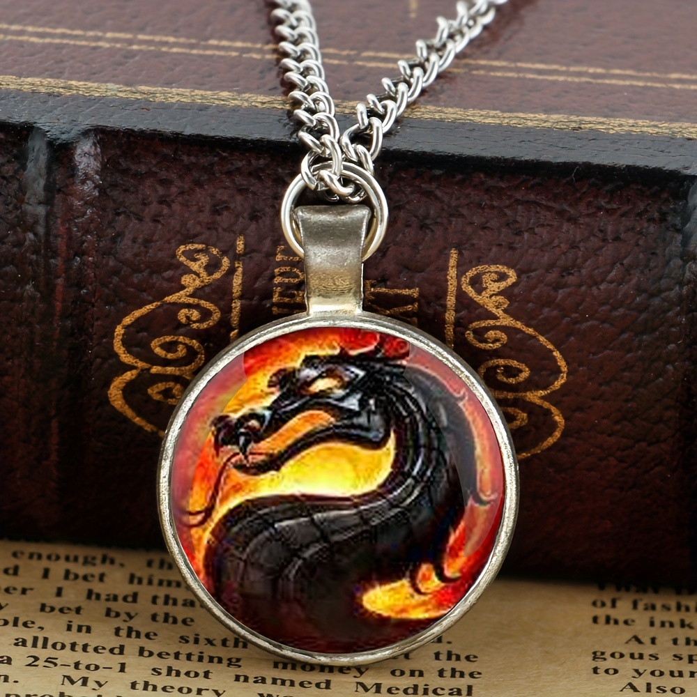 Fashion Dragon Pendant Necklace Mortal Kombat Pendants Glass - Temu