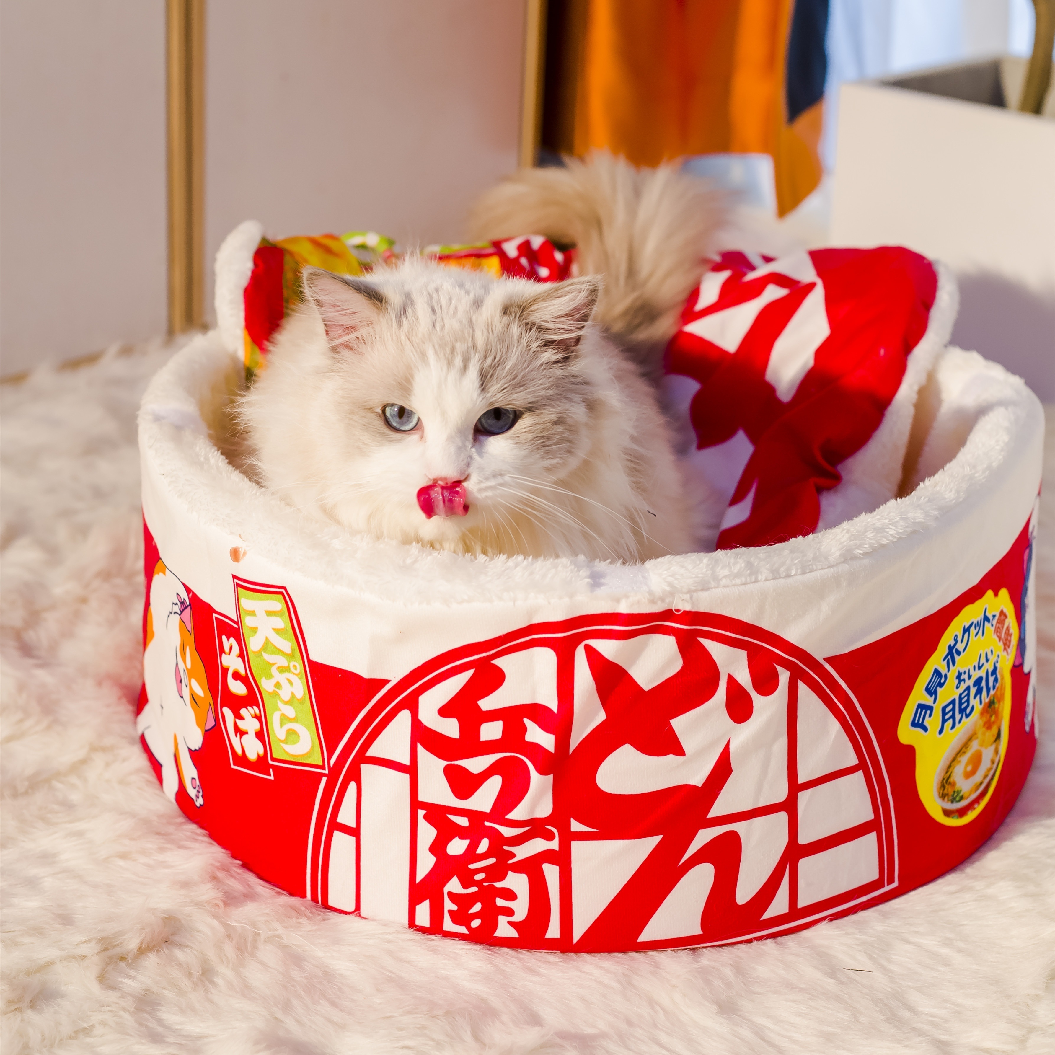 Cat Bed Dog Bed Instant Noodle Shape Pet Sofa Keep Warm And Super Soft  Creative Pet Nest - Pet Supplies - Temu